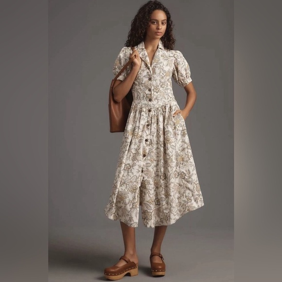 Anthropologie Dresses & Skirts - NWT! Anthropologie Pilcro Short-Sleeve Denim Midi Shirt Dress - US 8⚽️